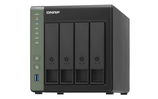 QNAP TS-431X3 NAS Tower Annapurna Labs Alpine AL-314 4 Go DDR3 0 To QNAP Turbo System Noir