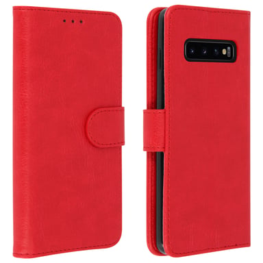 Funda Samsung Galaxy S10 Libro Billetera F. Soporte – Rojo