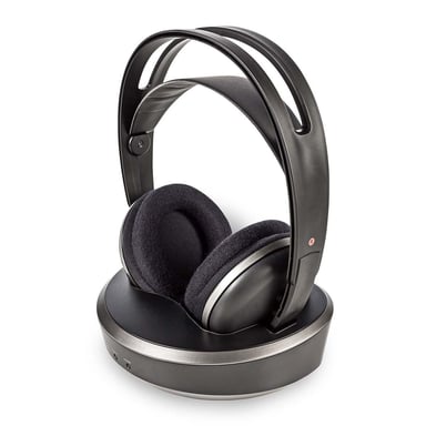 Nedis HPRF210BK casque Casques Avec fil &sans fil Arceau TV Noir, Argent