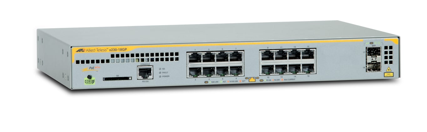 Allied Telesis AT x230 18GP 50 Géré L2+ Gigabit Ethernet 101001000 Connexion Ethernet supportant 'alimentation via ce port PoE Neuf