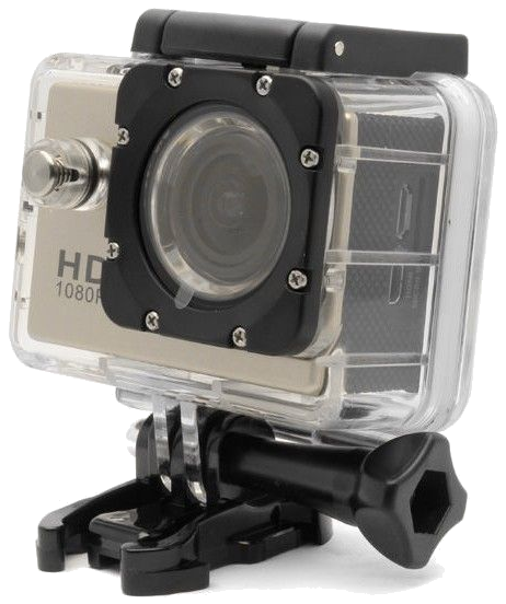 Camera Embarquée Sport LCD Caisson Étanche Waterproof 12 Mp FullHD 1080P Or 16Go Plastique YONIS