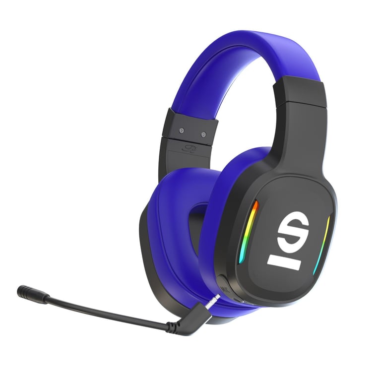 Sparco Spwheadphonepro Écouteur/Casque Sans Fil Arceau Jouer Usb Type-C Noir, Bleu