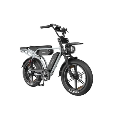 Bicicleta eléctrica PIXAR M9 con suspensión completa y doble batería de 48 V y 35 Ah - Gris