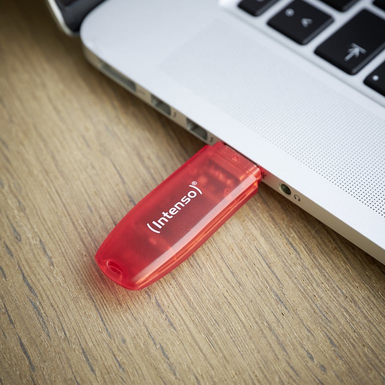 Intenso Rainbow Line lecteur USB flash 128 Go USB Type-A 2.0 Rouge, Transparent - Neuf