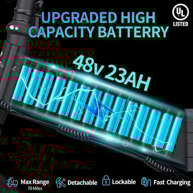 Bicicletta elettrica pieghevole Ridstar H20 Pro Motore da 2000W Batteria da 48V 23AH