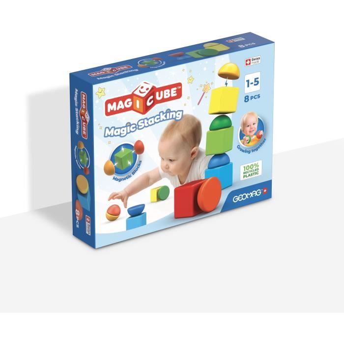 Blocs magnétiques GEOMAG Magicube 061 8 pièces Empilables Plastique recyclé - vue 3