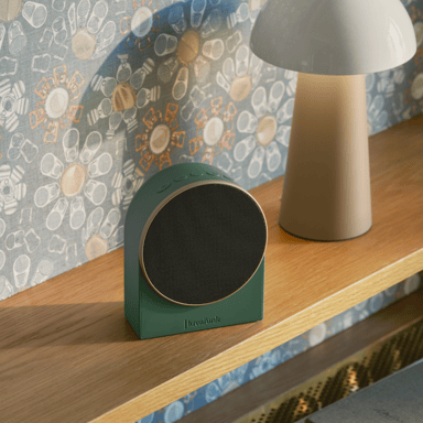 KREAFUNK Ivy Réveil Lumineux Bluetooth – Enceinte 3W, autonomie 30 jours, lumière de réveil progressive, design minimaliste -vert