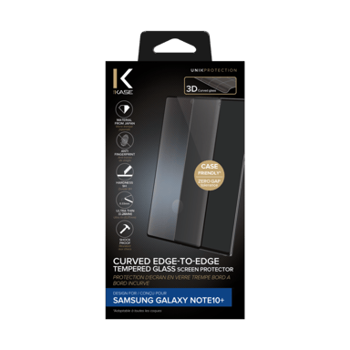 Protezione dello schermo in vetro temperato da bordo a bordo per Samsung Galaxy Note10+, nero