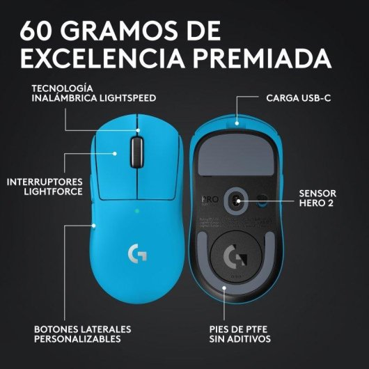 Souris Logitech G PRO X SUPERLIGHT 2 LIGHTSPEED – Sans Fil, 44000 DPI - vue 7