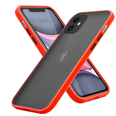 Coque pour Apple iPhone 11 en Rouge Givré - Touches Noires Housse de protection Étui hybride avec intérieur en silicone TPU et dos en plastique mat