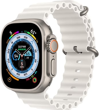 Bracelet blanc pour Apple Watch Ultra 49mm silicone avec fermoir