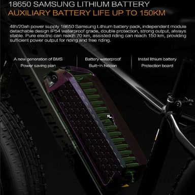 Bici elettrica LANKELEISI MG740PLUS Doppio motore 2000W 26 pollici 48V 20AH