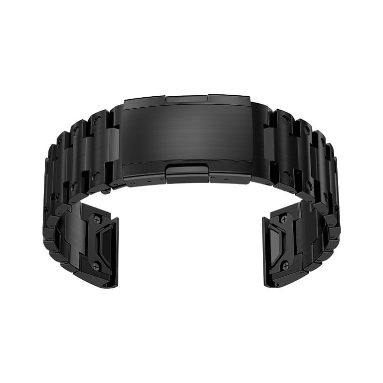 INF Bracelet De Montre En Acier Inoxydable Pour Montres Garmin Black 26 Mm Gris - vue 4