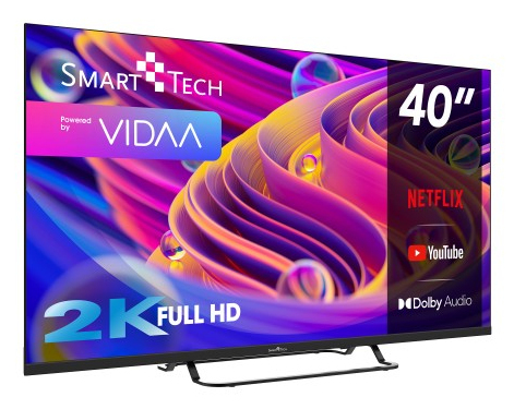 Smart Tech TV LED FHD 40FV02V 40 101 cm Smart TV VIDAA Molotov Netflix Prime Vidéo Disney+ Youtube Plex 3xHDMI 2xUSB Mode Hotel - vue 3