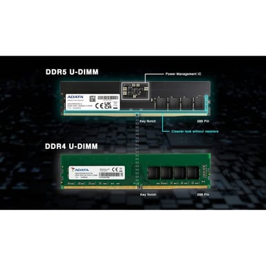 ADATA AD5U48008G-S módulo de memoria 8 GB 1 x 8 GB DDR5 288-pin DIMM ECC