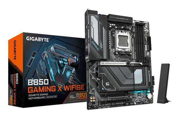 GIGABYTE B850 GAMING X WIFI6E Carte Mère - AMD Ryzen 9000 Series CPUs, VRM numérique 12+2+2 phases, jusqu'à 8200MHz DDR5 (OC), 1xPCIe 5.0 + 2xPCIe 4.0 M.2, LAN 2.5G, WIFI 6E, USB 3.2 Gen 2x2 - Neuf