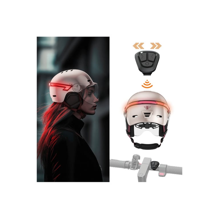 Casque vélo Casr GLOW AVEC LED ET VISIERE ROSE M - Neuf