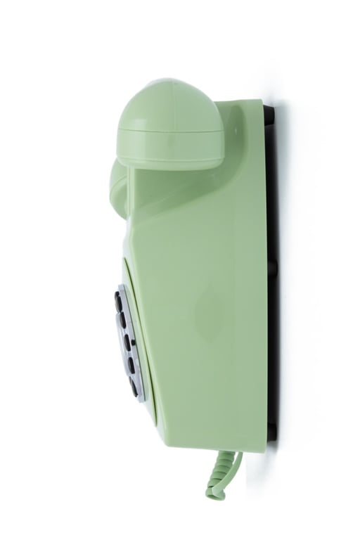 GPO 746 Wall Téléphone Mural Bouton Poussoir – Téléphone Fixe Vintage, Design rétro -Vert - Neuf