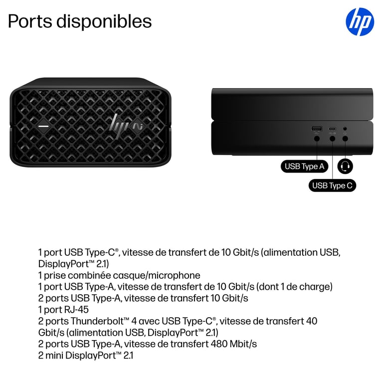 HP Z2 Mini G1a Workstation Desktop PC Wolf Pro Security Edition Windows 11 Pro Station de travail Neuf - vue 2