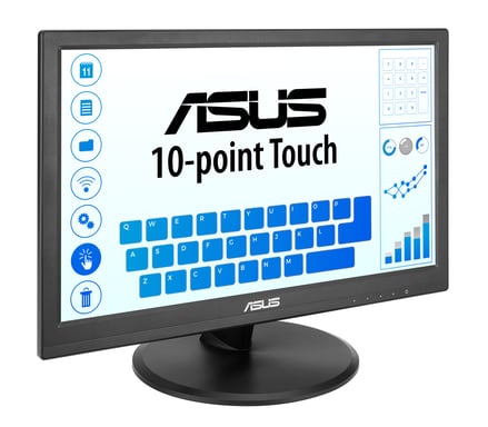 ASUS Touch VT169HE écran plat de PC 39,6 cm (15.6'') 1920 x 1080 pixels Full HD LED Écran tactile Dessus de table Noir