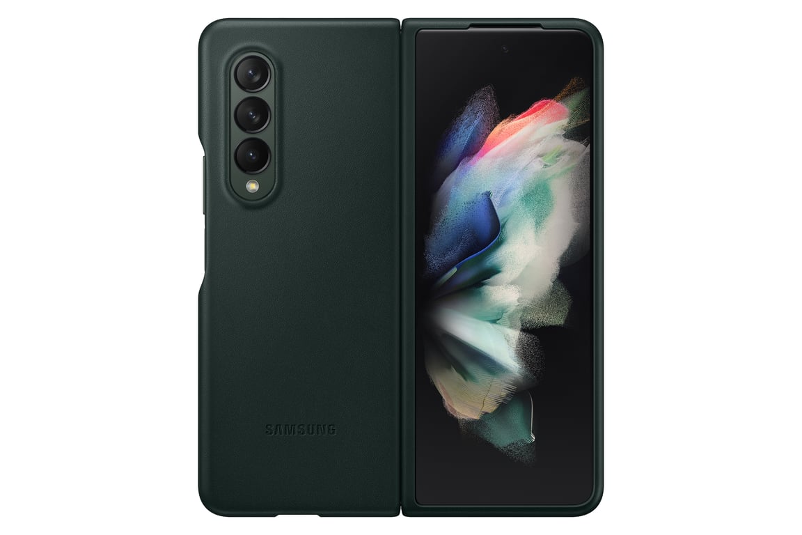 Samsung Coque pour Samsung Galaxy Z Fold 3 en Cuir Compatible avec Charge Sans Fil - vue 2