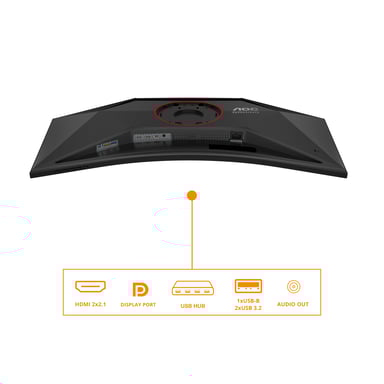 AOC G4 CU34G4Z écran plat de PC 86,4 cm (34'') 3440 x 1440 pixels Wide Quad HD LED Noir, Rouge