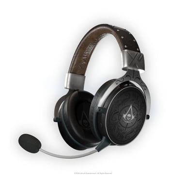 Casque de jeu sans fil LEXIP Assassin's Creed Black Flag Resynced 40 mm tri-mode Bluetooth 2.4G jack micro amovible Noir multicolore