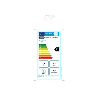 Climatiseur mobile DeLonghi PAC AP130pi GentleJet Inverter 13 000 BTU/h 3300 W Blanc et gris