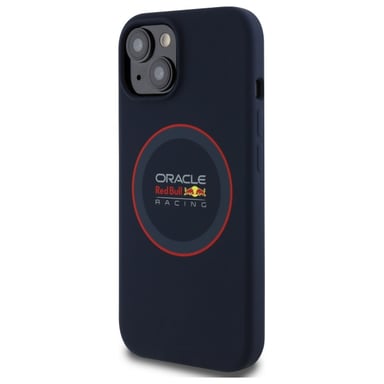 Custodia Red Bull per iPhone 15 6,1'' Custodia rigida blu navy Silicone Anello rosso MagSafe