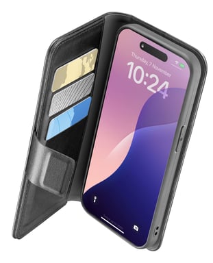Cellularline Book Agenda - iPhone 16e/17e Estuche de piel con cierre magnético