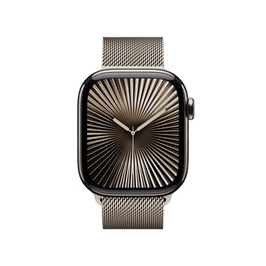 Apple Watch Series 10 (2024) GPS + Cellular, Boitier Titane Naturel de 42mm avec bracelet Milanais S/M, Titane Naturel