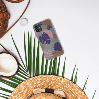 Coque antibactérienne vegan bio 100 % zéro déchet pour Apple iPhone 11, Feuillage de la Jungle
