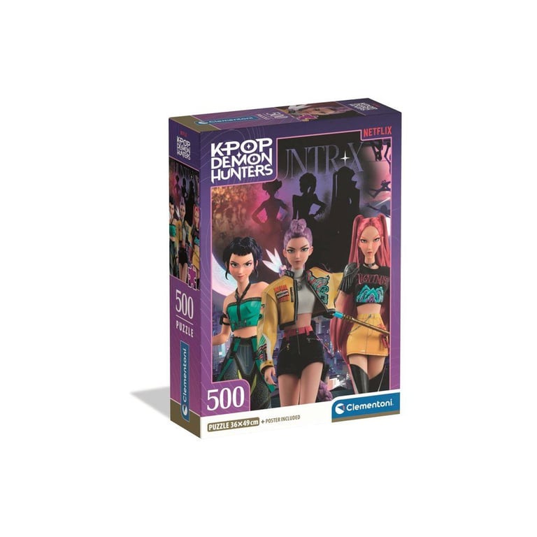 Puzzle Clementoni K Pop Demon Hunters 500 pièces avec poster 49 x 36 cm Neuf