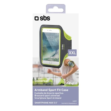 SBS TESPORTFITBANDXXLK coque de protection pour téléphones portables 14 cm (5.5'') Boîte à brassard Noir, Vert Toutes marques