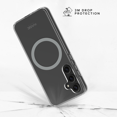 Custodia magnetica antiurto invisibile realizzata con il 75% di plastica riciclata per Samsung Galaxy S25 5G, trasparente