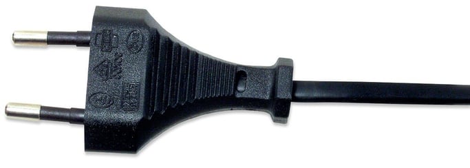 Manhattan Cable de alimentación, enchufe europeo de 2 pines (CEE 7/16 Europlug) a conector C7 hembra (figura de ocho), 1,8 m, 2,5 A, negro, garantía de por vida