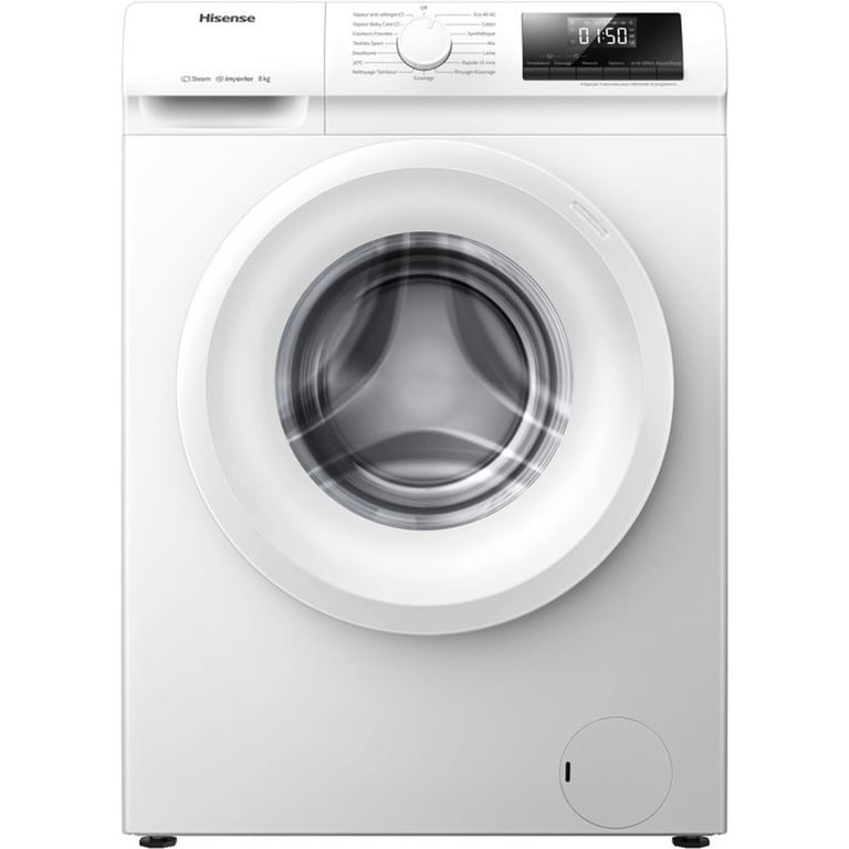 Hisense WFLE8014EVM Lave-linge 8 Kg Vapeur Inverter Blanc - Neuf