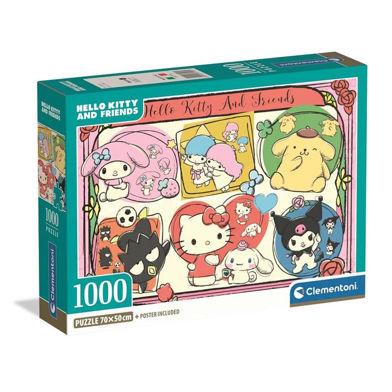 Puzzle Clementoni Hello Kitty Compact 1000 pièces 70 x 50 cm Multicolore - Neuf