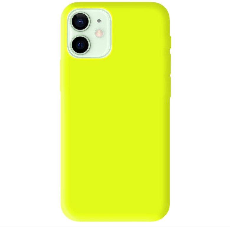Coque silicone unie compatible Mat Jaune Apple iPhone 12 Mini