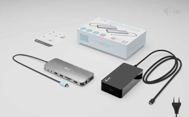 i-tec Metal USB-C Nano 3x Display Dock, 2x HDMI 1x USB-C video with Power Delivery 140W + Universal Charger 140 W