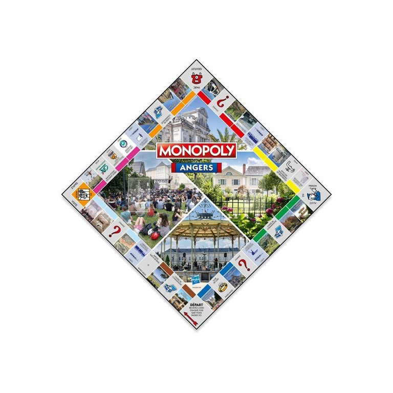 Jeu de société Monopoly Angers Winning Moves Pions métalliques Multicolore Jeu classique 2-4 joueurs - Neuf