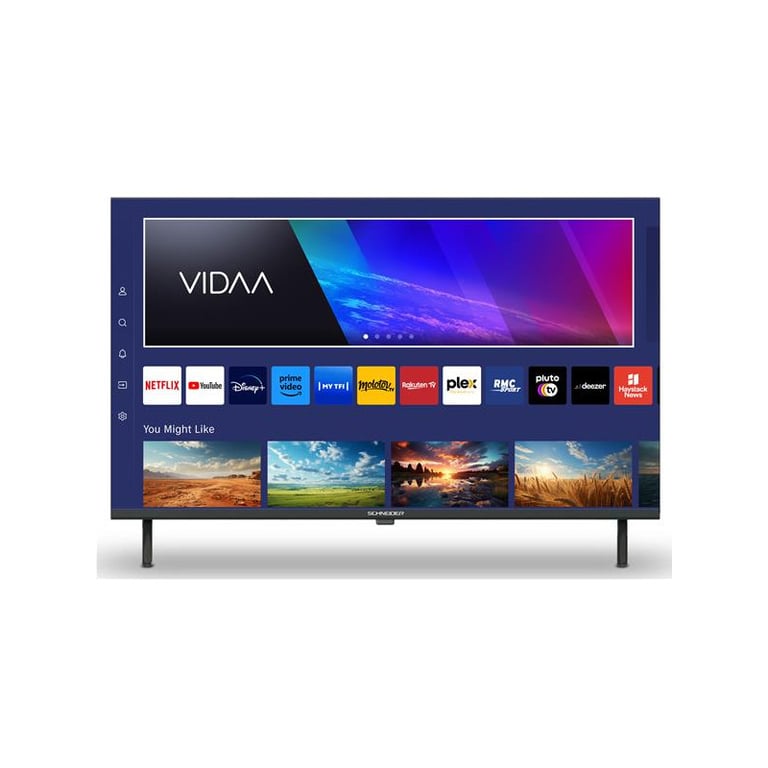 SCHNEIDER 32A2 Téléviseur LED 32 81cm Smart Vidaa HDMIx3 Netflix Youtube 1366 x 768 pix HD USBx2 - vue 2
