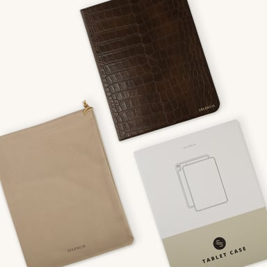 Selencia Coque Croco pour Samsung Galaxy Tab A11 Plus / A9 Plus - Choco Brown
