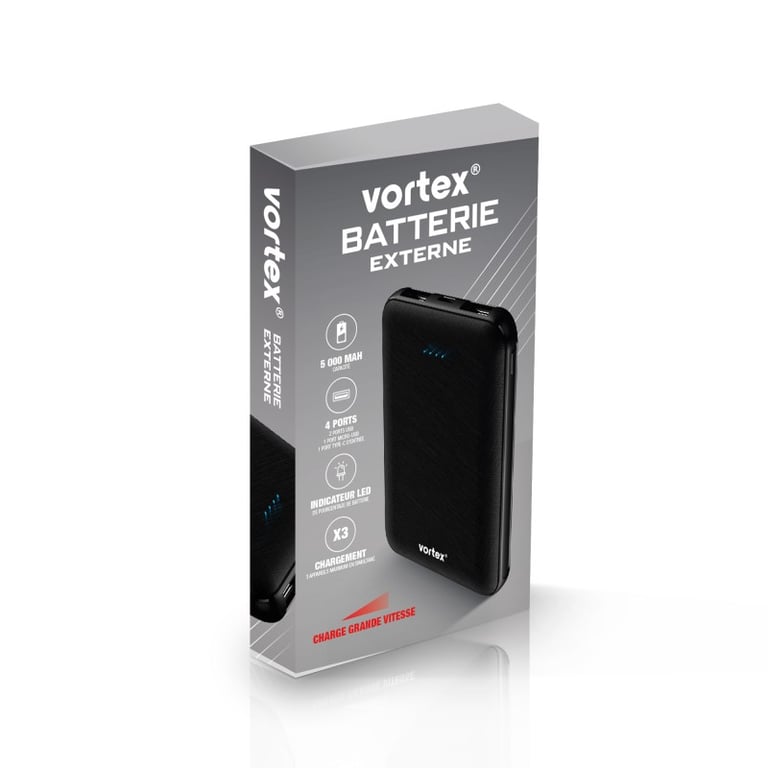 P5 Batterie Externe 5000mah Powerbank Portable Double Usb & Type c Indicateur Led - vue 3