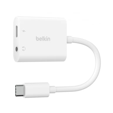 Adaptateur Audio USB-C/USB-C et Jack 3.5mm Rockstar Blanc - Neuf