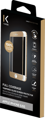 Protector de pantalla de cristal templado (100% cobertura de superficie) para iPhone 6/6s, Oro