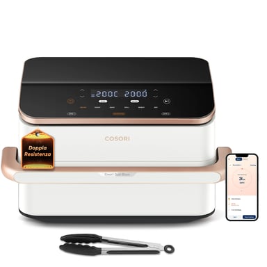 Cosori Dual Blaze Twinfry Chef Edition Double 10 L Autonome 2800 W Friteuse d'air chaud Or rose, Blanc