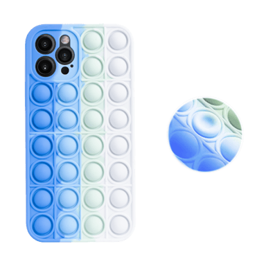 Funda Popping Bubble para Apple iPhone 12/12 Pro, Azul Verde