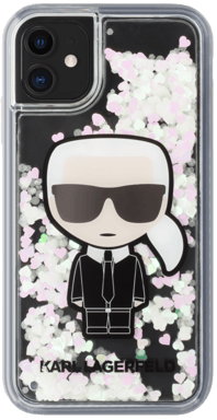 Coque Karl Lagerfeld irisée et scintillante dans le noir pour Apple iPhone 11, Noir