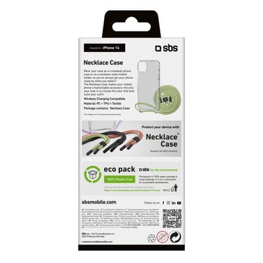 SBS TESCROPEIP1461G guscio protettivo per telefoni cellulari 15,5 cm (6.1'') Cover Verde, Trasparente Apple iPhone 14